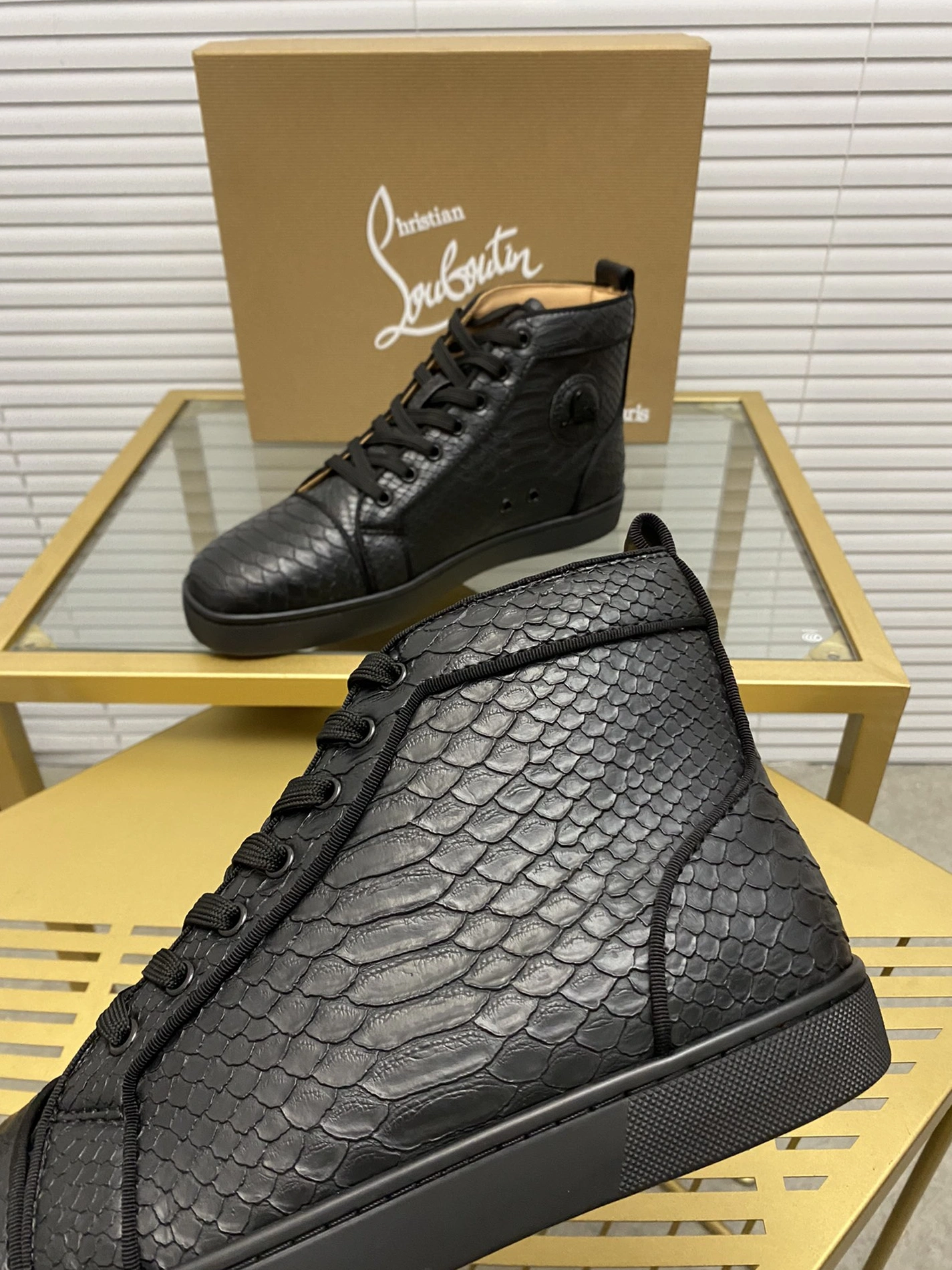 Compact 1367 Christian Louboutin High Top Shoes For Men