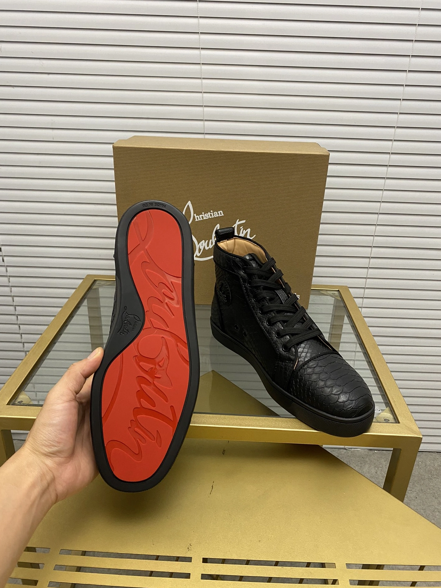 Compact 1367 Christian Louboutin High Top Shoes For Men