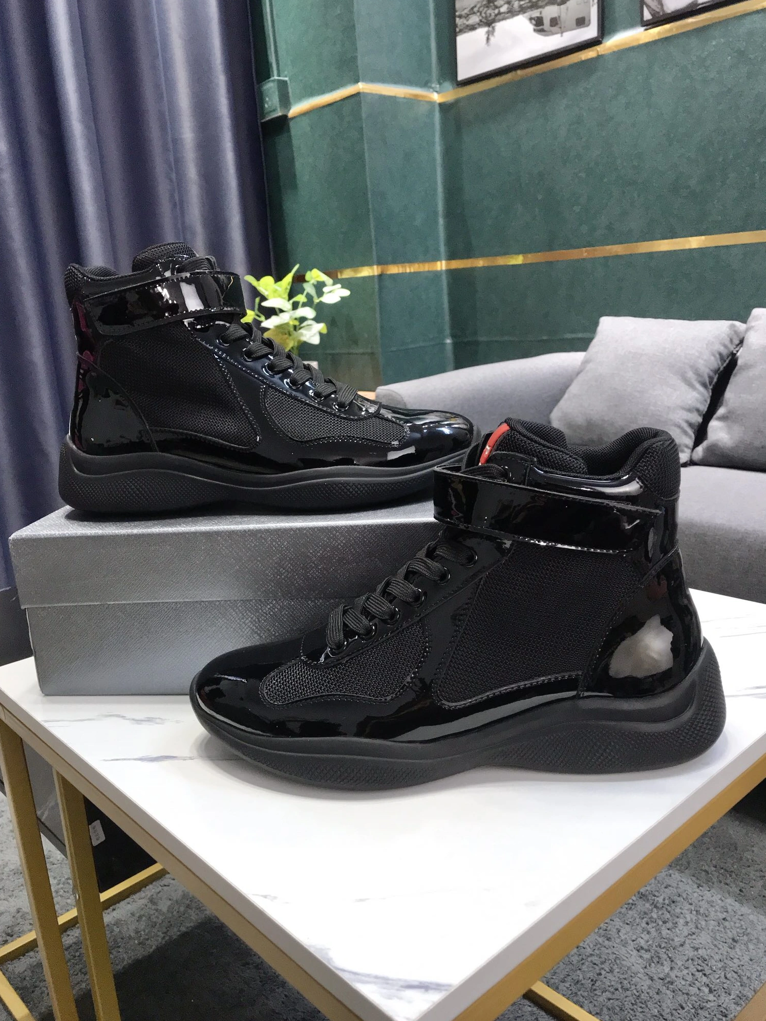 Compact 1950 Prada High Top Shoes For Men