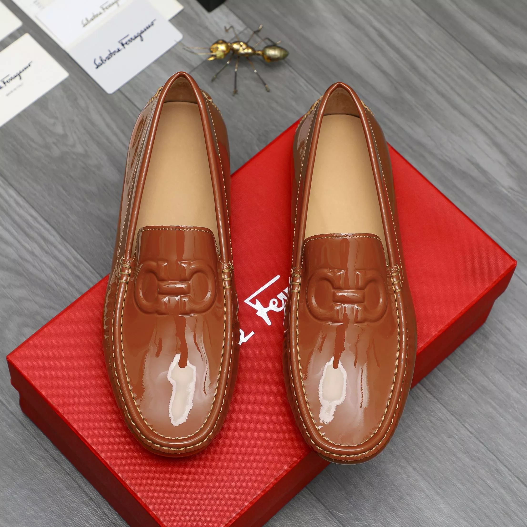 Compact 2939 Salvatore Ferragamo Leather Shoes For Men