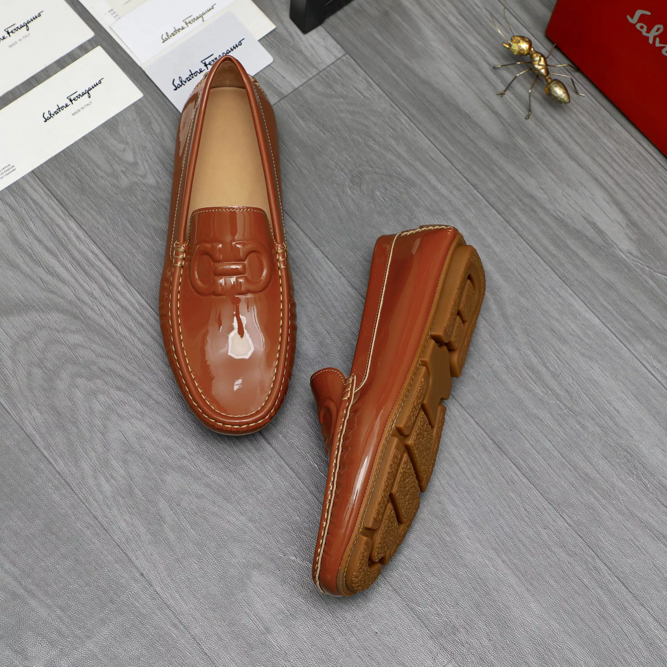 Compact 2939 Salvatore Ferragamo Leather Shoes For Men