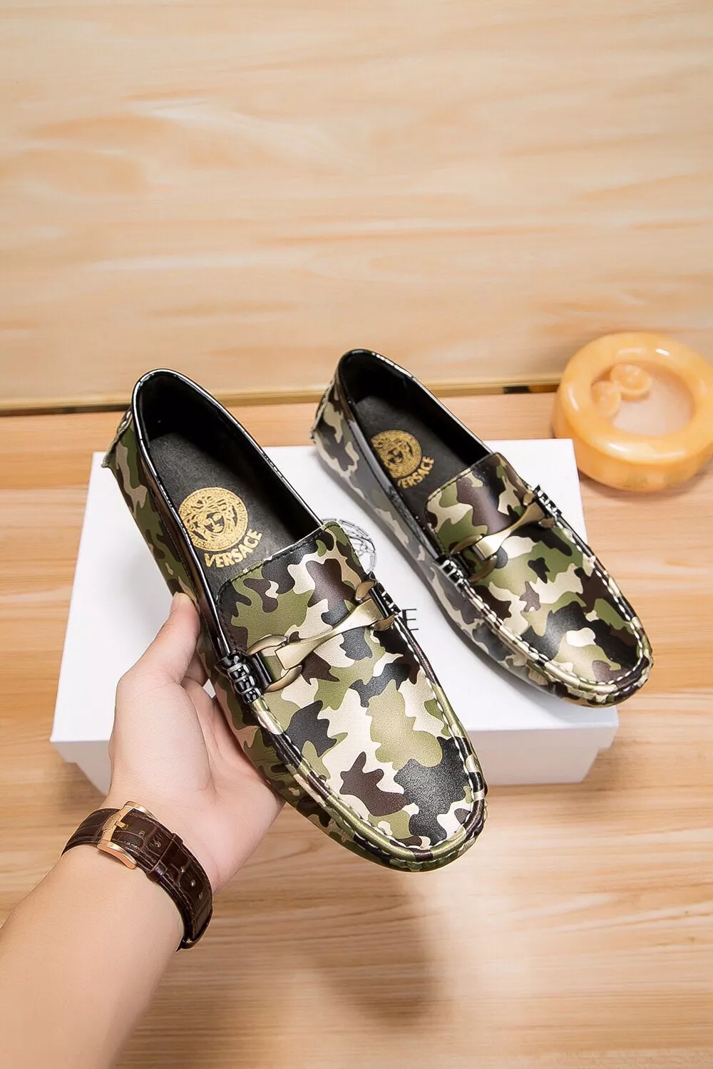 Compact 3059 Versace Leather Shoes For Men