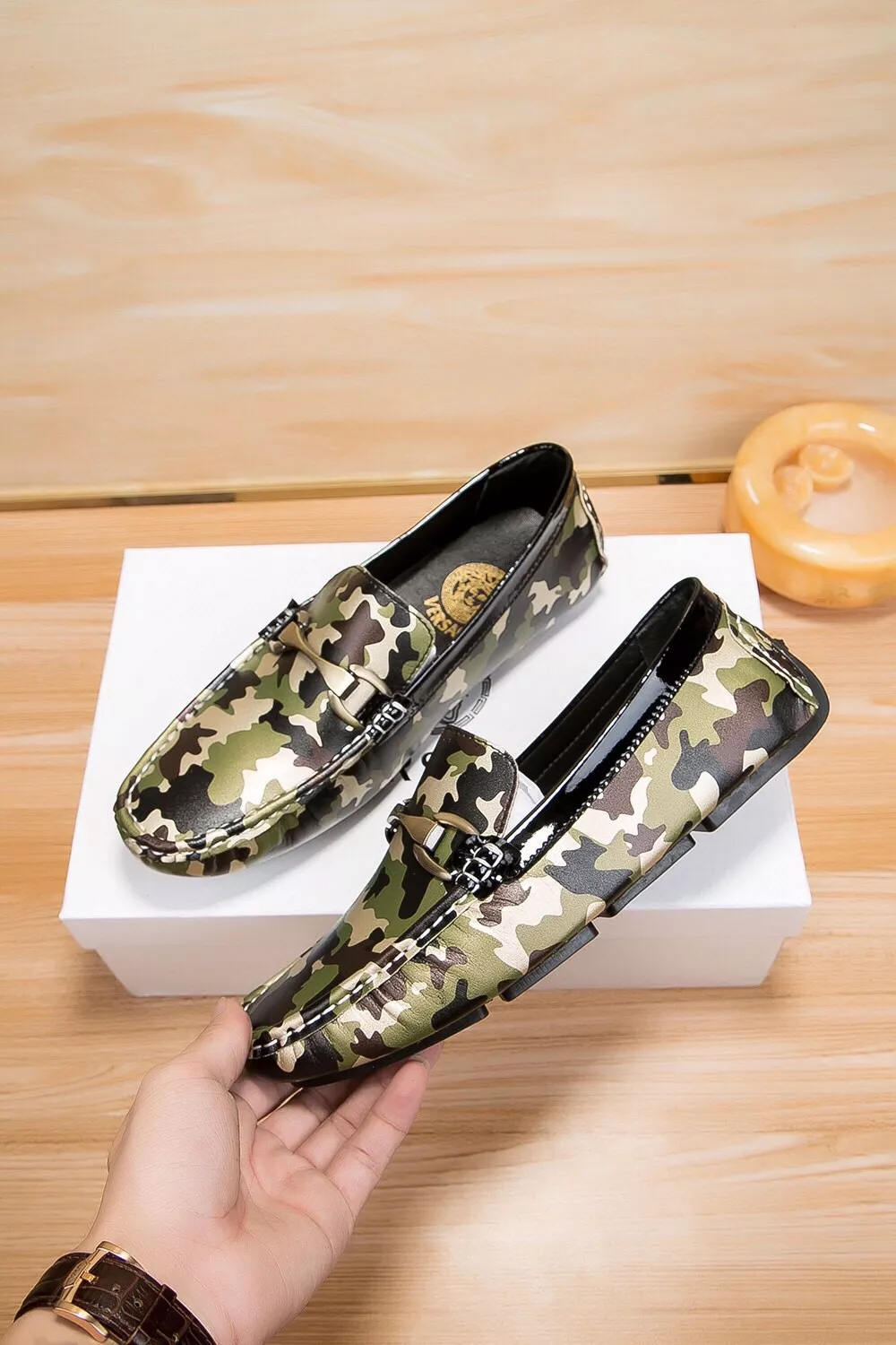 Compact 3059 Versace Leather Shoes For Men