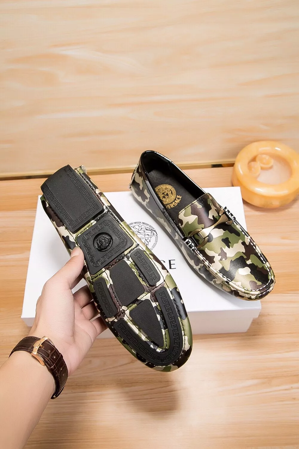 Compact 3059 Versace Leather Shoes For Men