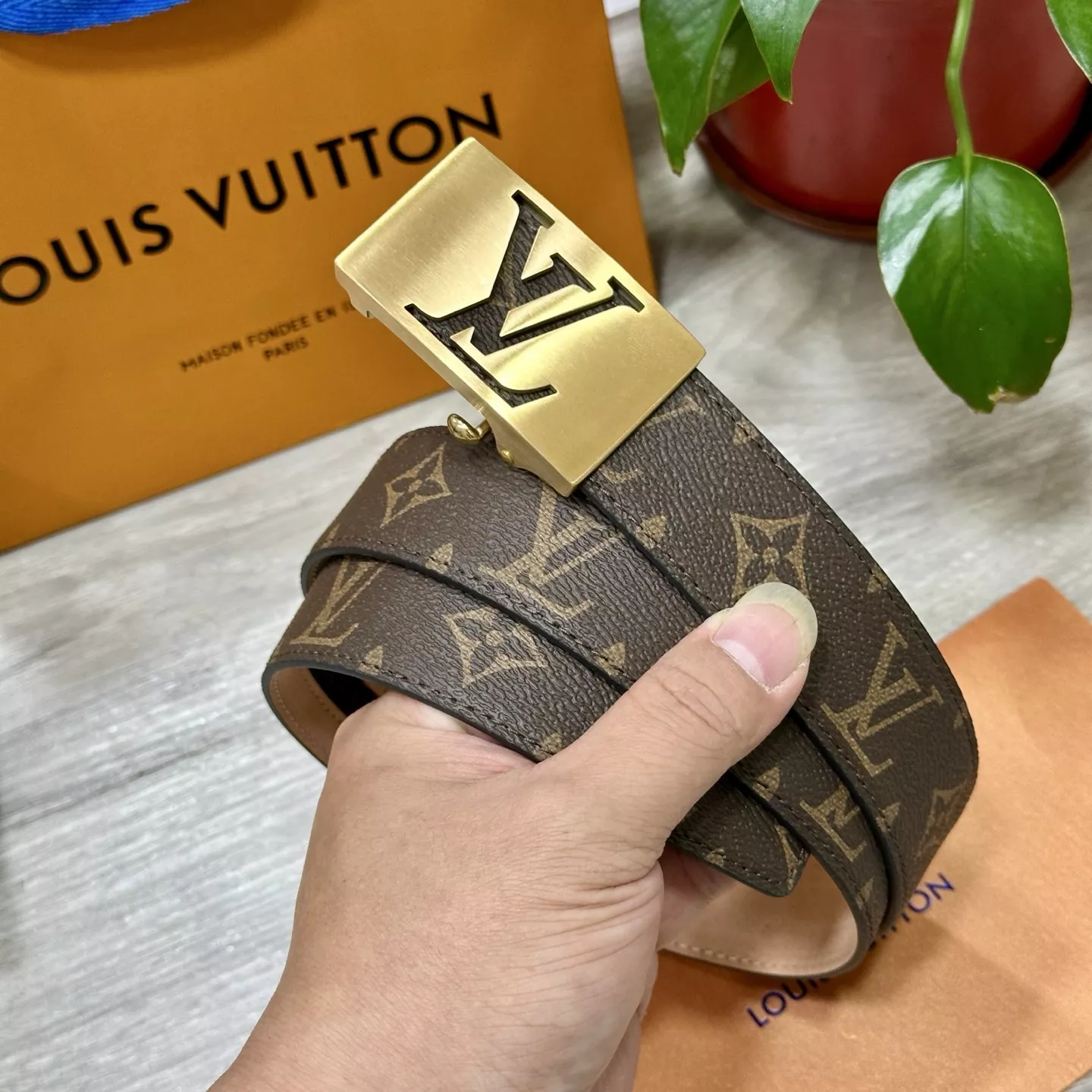 Compact 4756 Louis Vuitton AAA Quality Belts In 3.5cm For Men