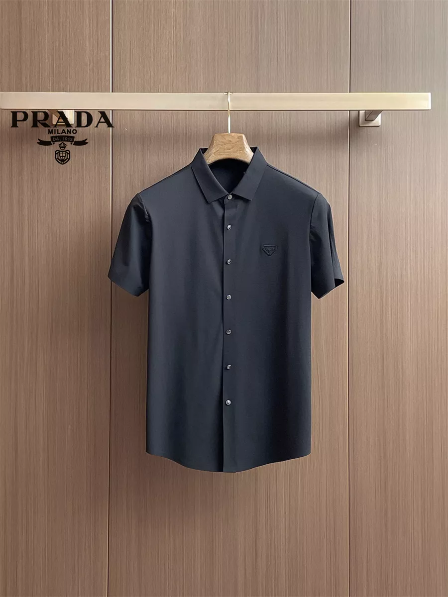 Compact 5824 Prada Shirts Short Sleeved For Men