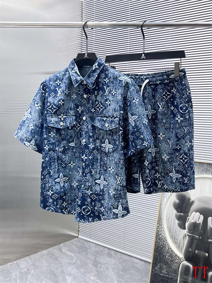 Compact 5940 Louis Vuitton LV Tracksuits Short Sleeved For Men