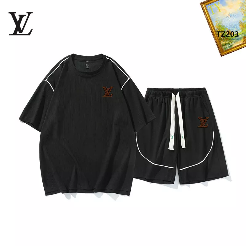 Compact 6504 Louis Vuitton LV Tracksuits Short Sleeved For Men