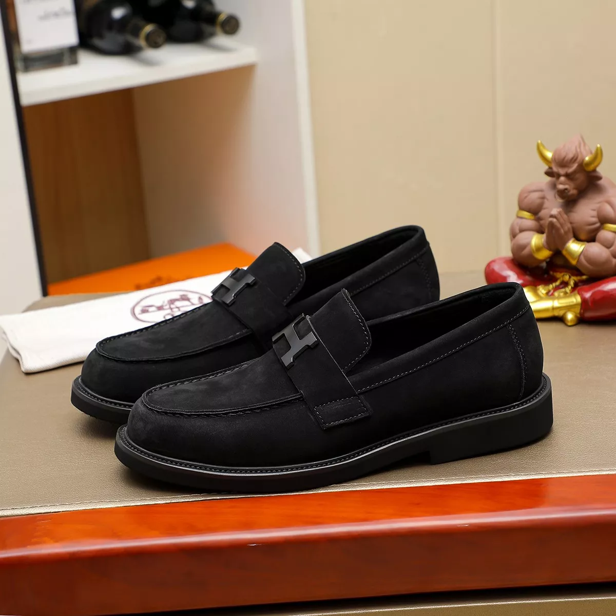 Compact 6579 Hermes Leather Shoes For Men