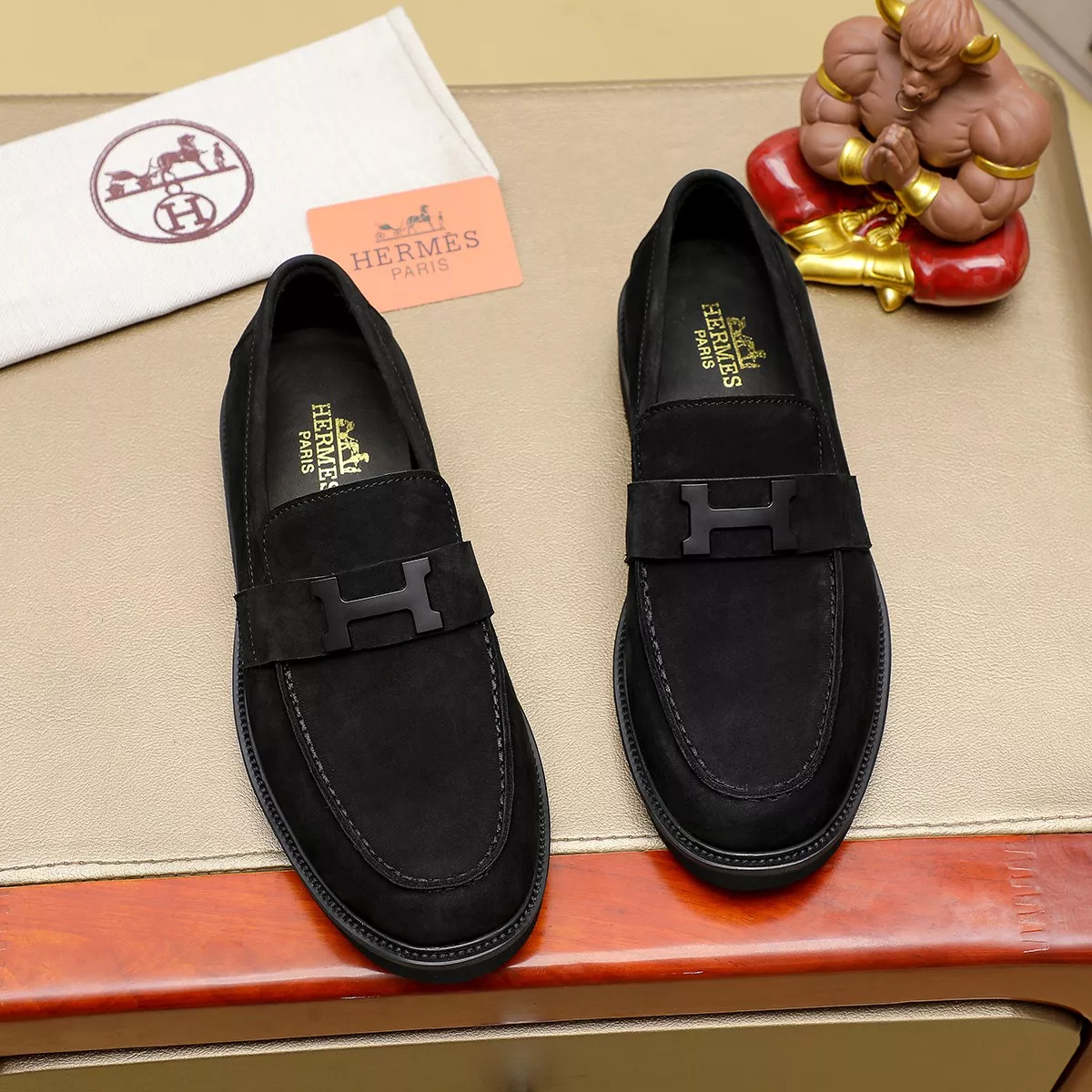 Compact 6579 Hermes Leather Shoes For Men