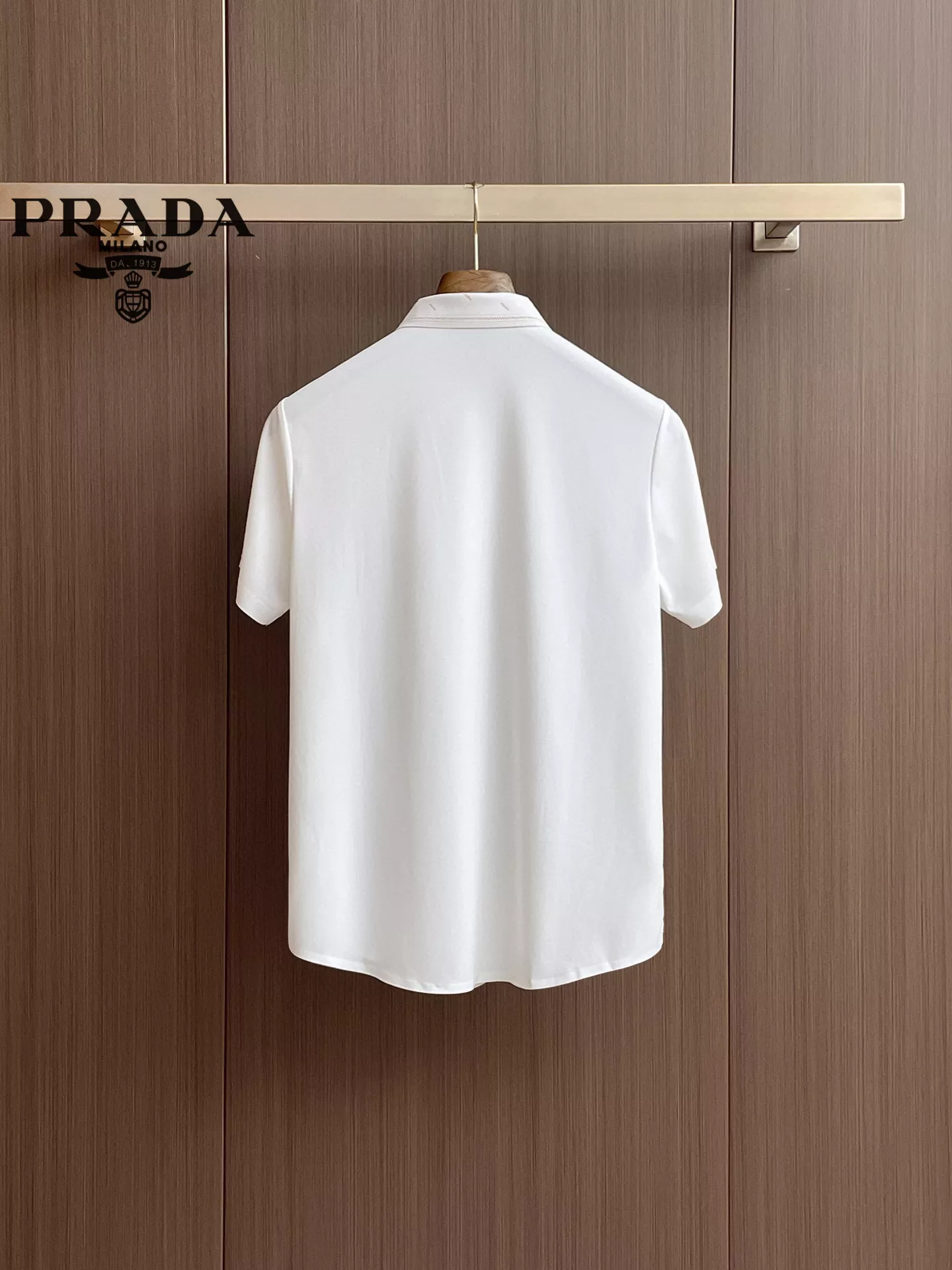 Compact 7682 Prada Shirts Short Sleeved For Men