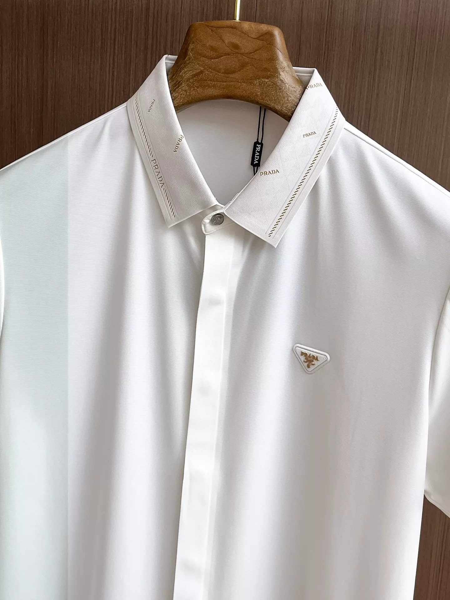 Compact 7682 Prada Shirts Short Sleeved For Men