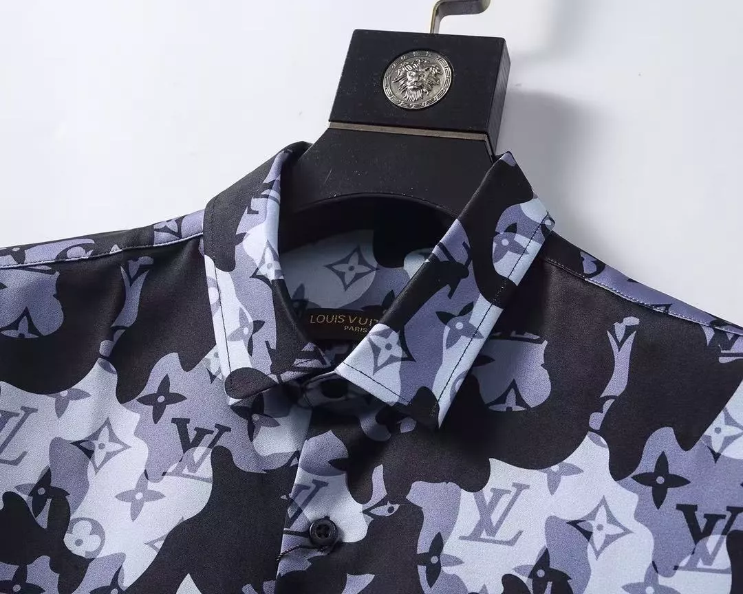Compact 7960 Louis Vuitton LV Shirts Long Sleeved For Men
