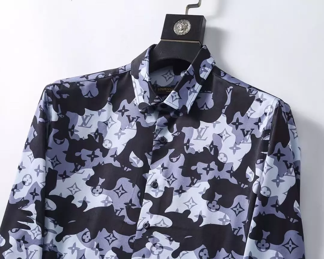 Compact 7960 Louis Vuitton LV Shirts Long Sleeved For Men