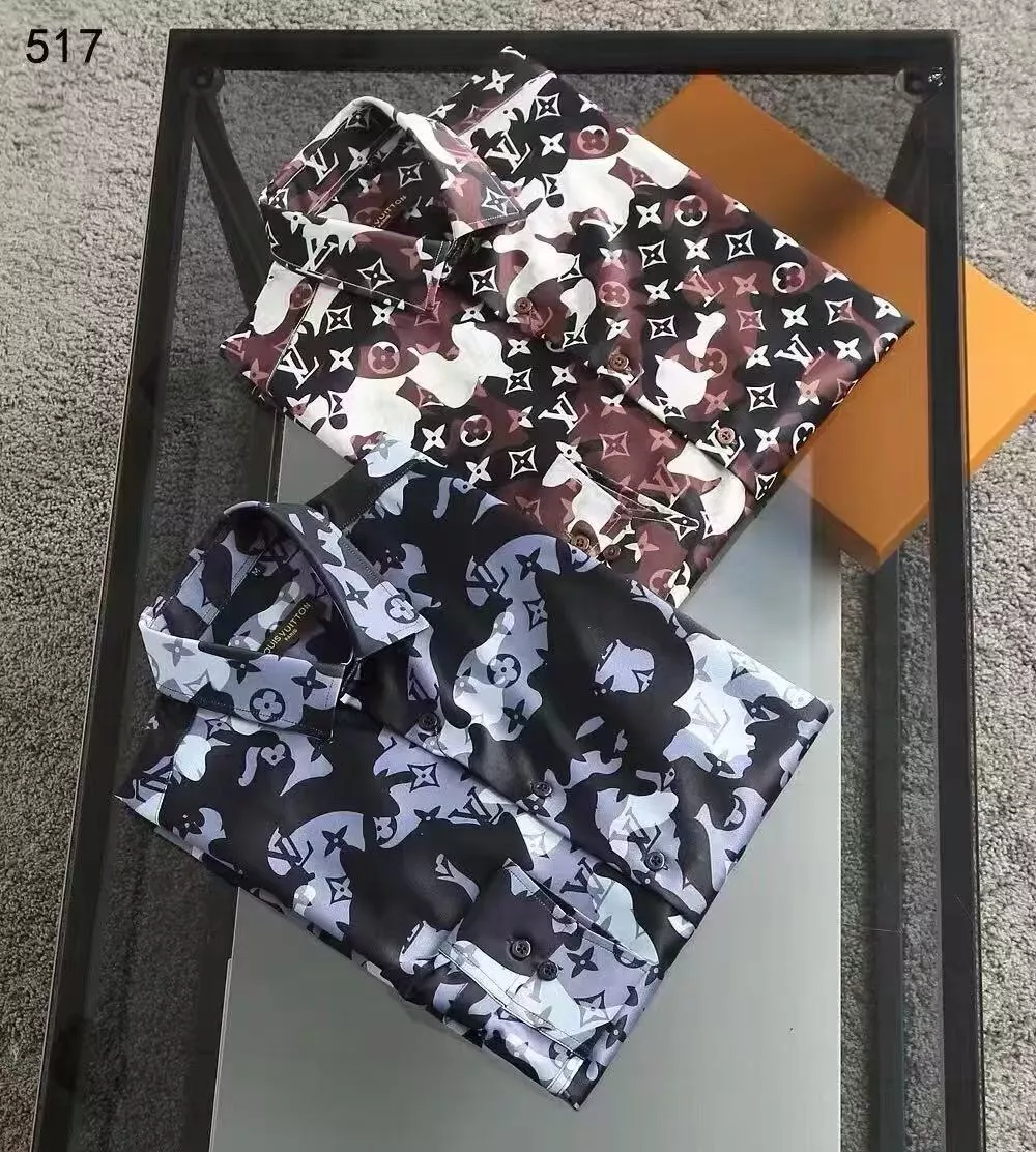 Compact 7960 Louis Vuitton LV Shirts Long Sleeved For Men
