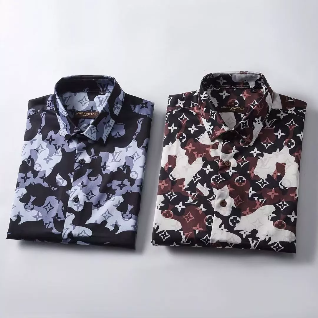 Compact 7960 Louis Vuitton LV Shirts Long Sleeved For Men