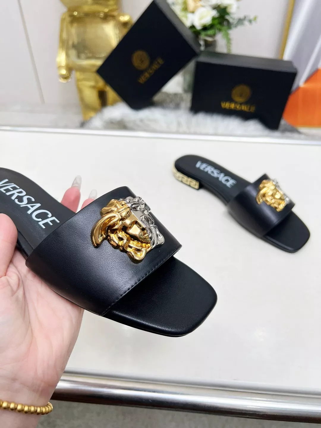 Compact 8582 Versace Slippers For Women