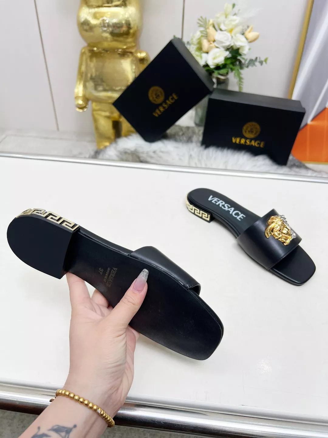 Compact 8582 Versace Slippers For Women