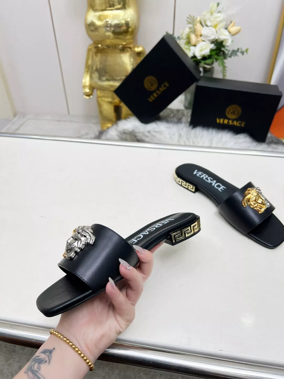 Compact 8582 Versace Slippers For Women