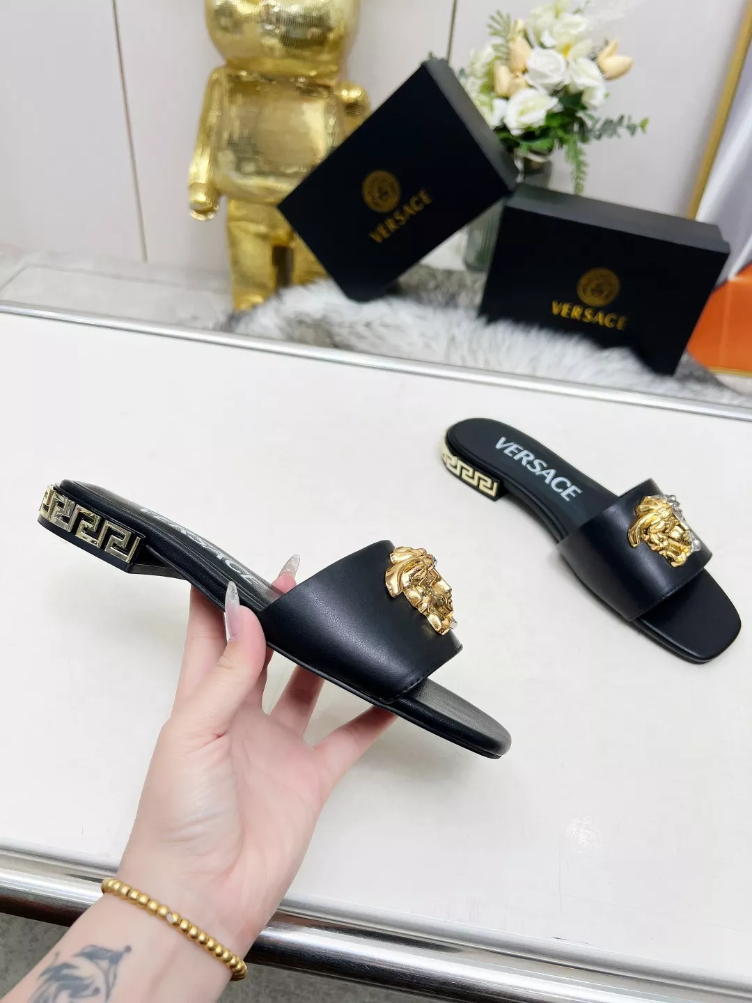 Compact 8582 Versace Slippers For Women