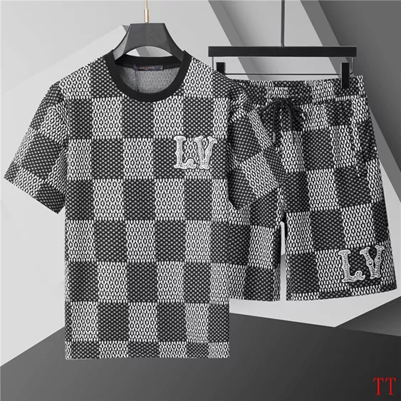 Compact 904 Louis Vuitton LV Tracksuits Short Sleeved For Men