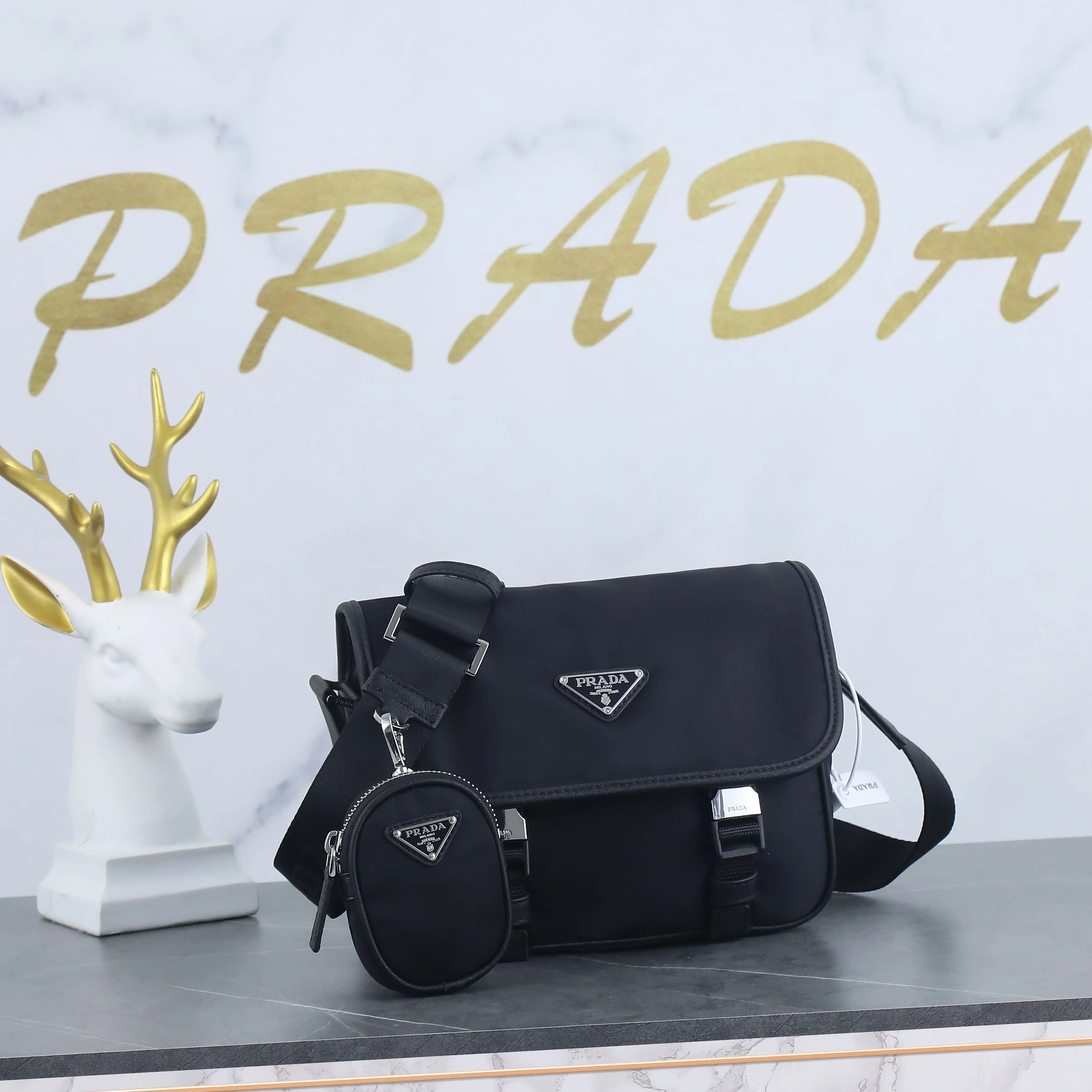 Compact 9809 Prada AAA Man Messenger Bags
