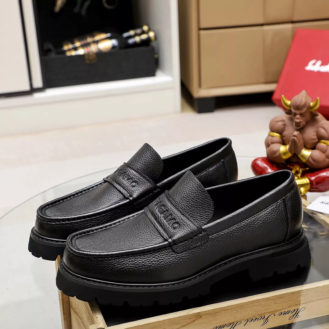 Compact 9981 Salvatore Ferragamo Leather Shoes For Men