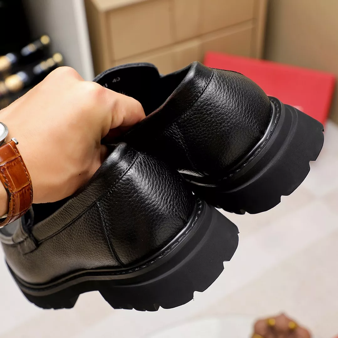 Compact 9981 Salvatore Ferragamo Leather Shoes For Men