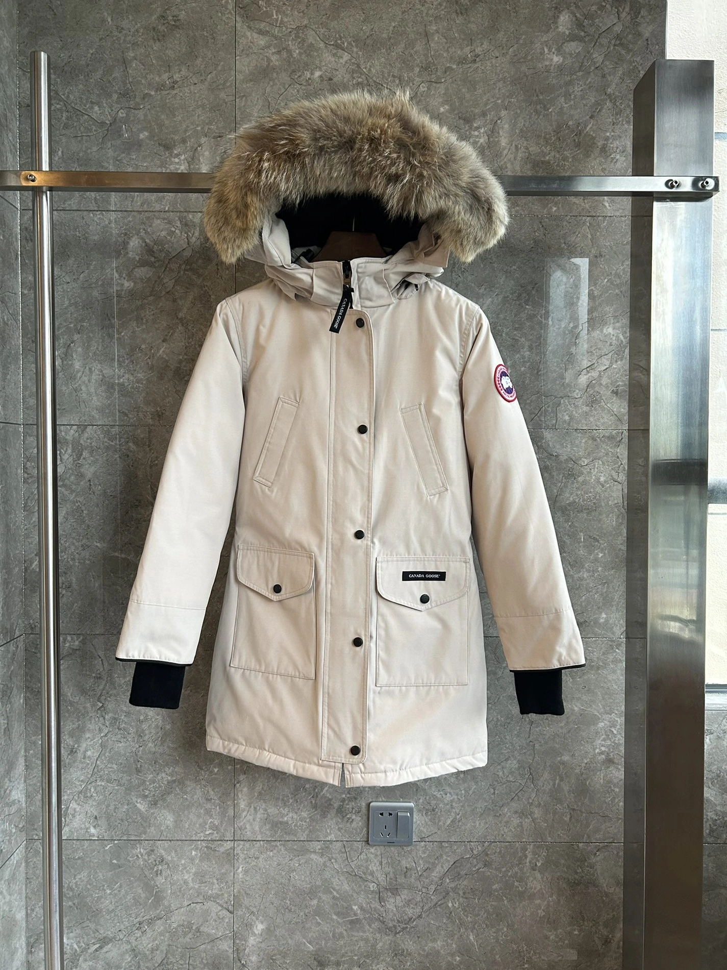 Cozy 377 Canada Goose Down Feather Coat Long Sleeved For Women