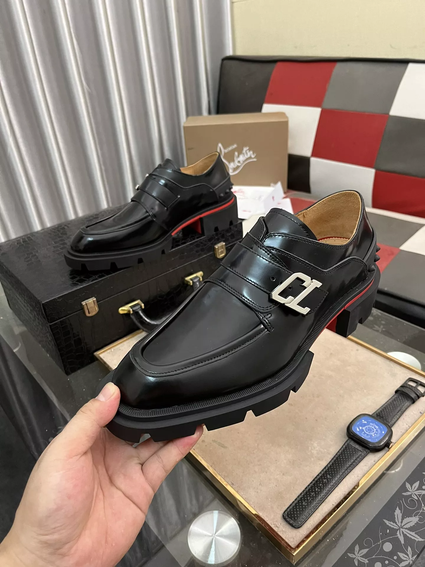 Cozy 3787 Christian Louboutin Leather Shoes For Men