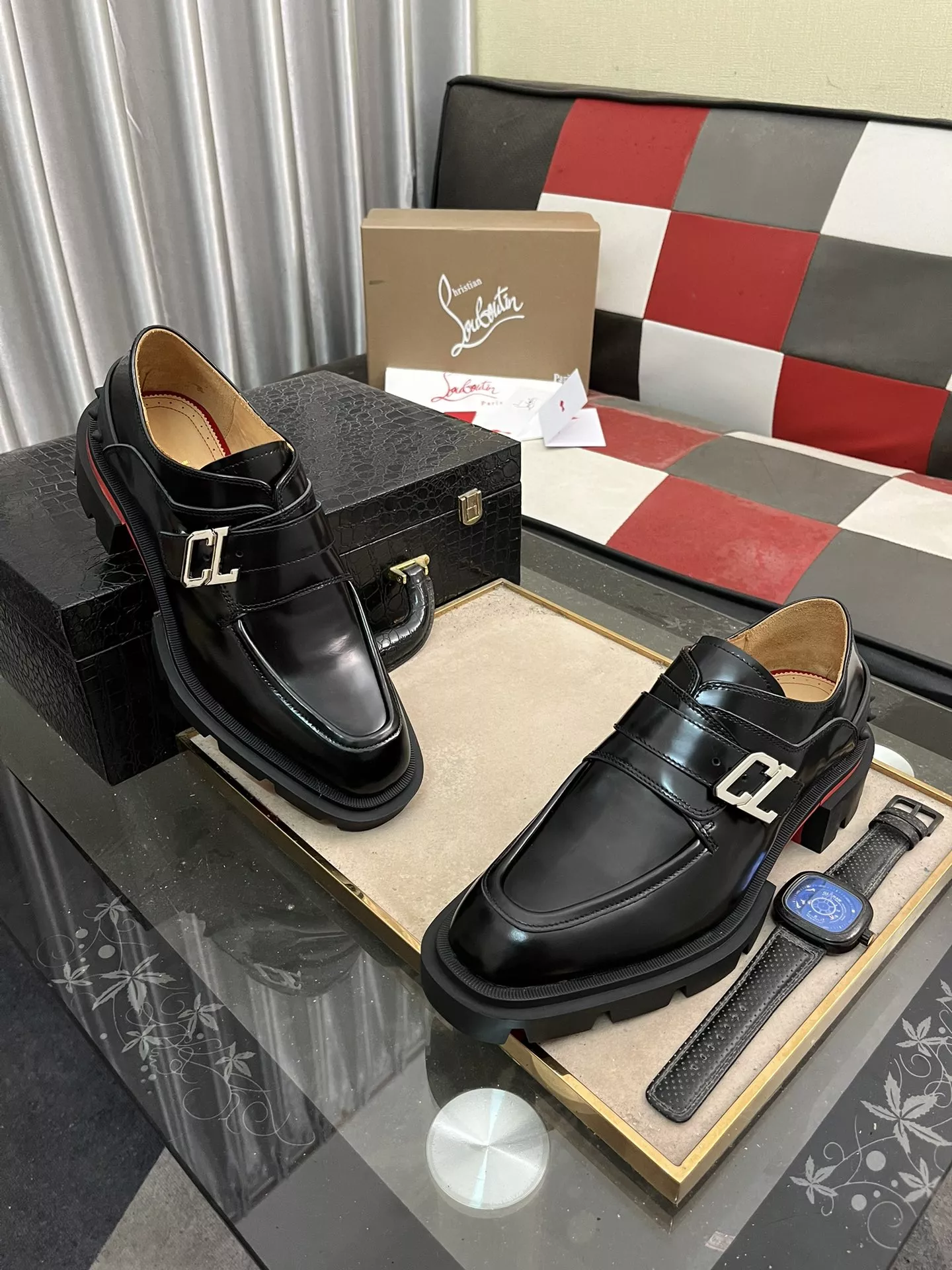 Cozy 3787 Christian Louboutin Leather Shoes For Men