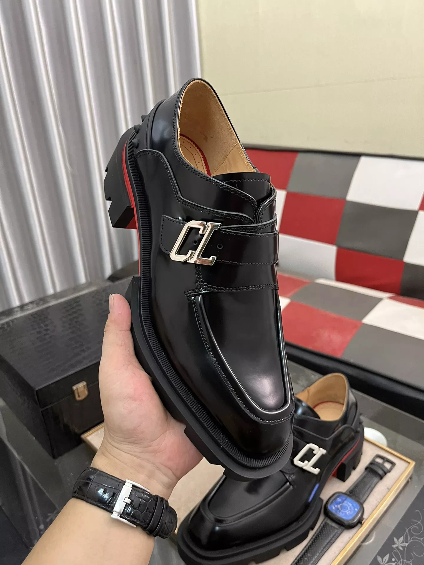 Cozy 3787 Christian Louboutin Leather Shoes For Men