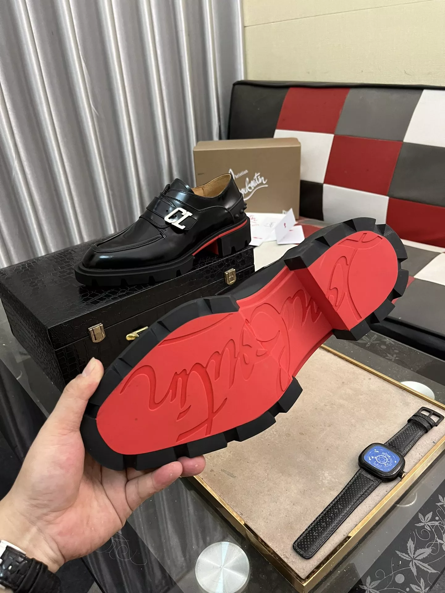 Cozy 3787 Christian Louboutin Leather Shoes For Men