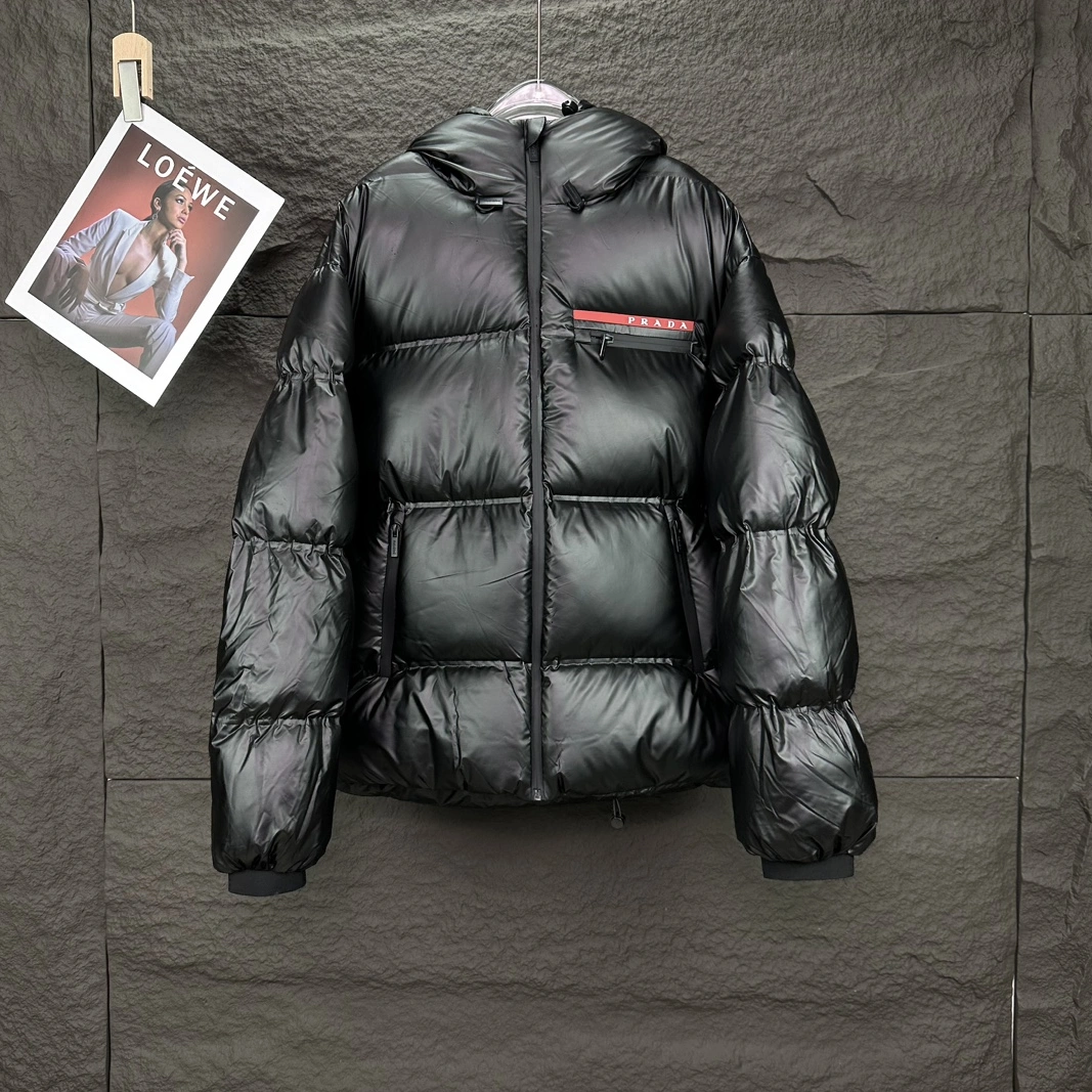 Cozy 4402 Prada Down Feather Coat Long Sleeved For Unisex