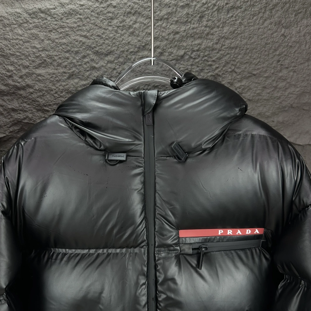 Cozy 4402 Prada Down Feather Coat Long Sleeved For Unisex