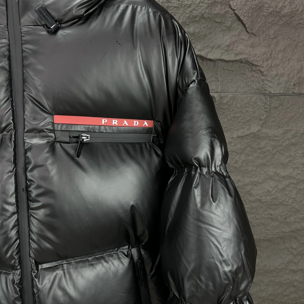 Cozy 4402 Prada Down Feather Coat Long Sleeved For Unisex
