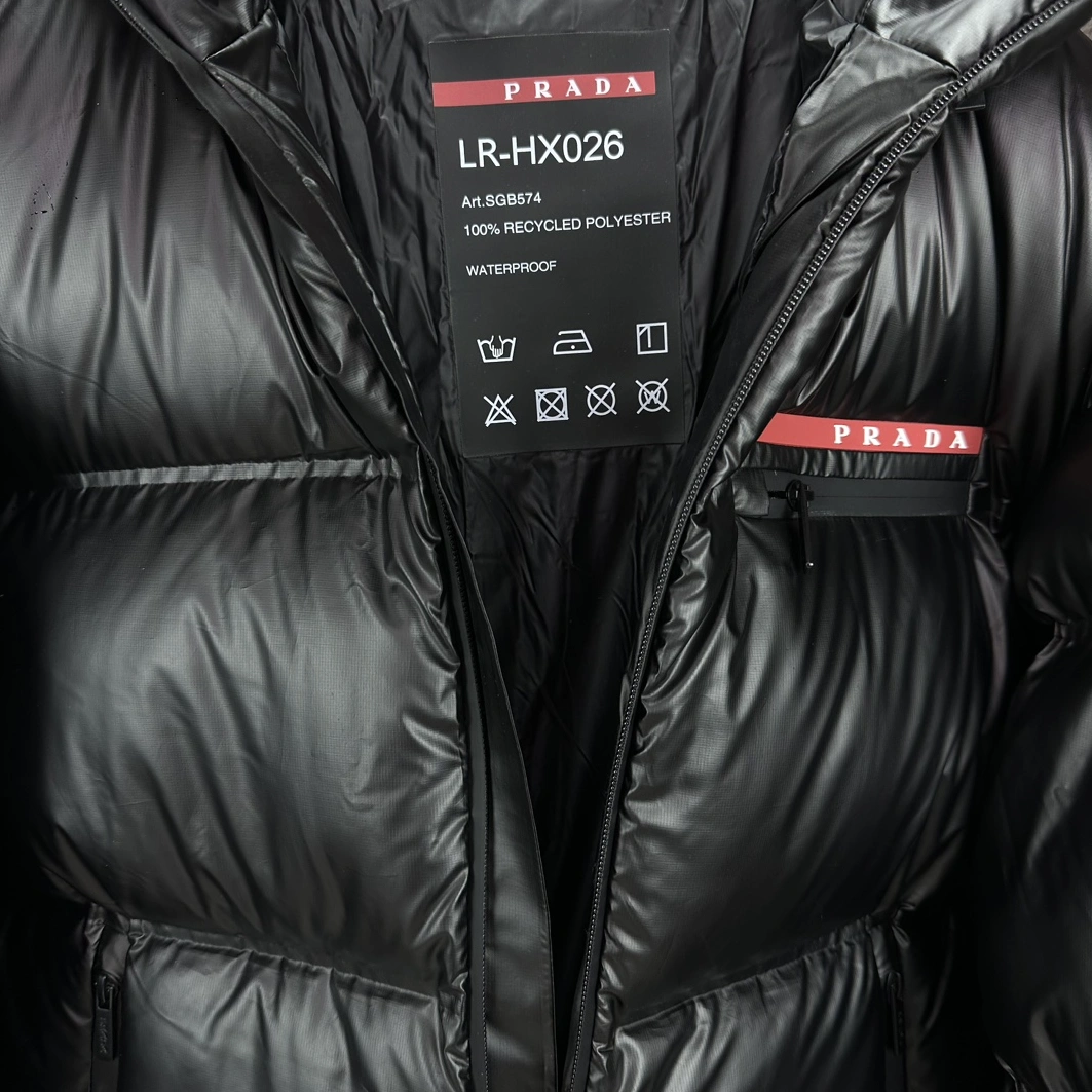 Cozy 4402 Prada Down Feather Coat Long Sleeved For Unisex