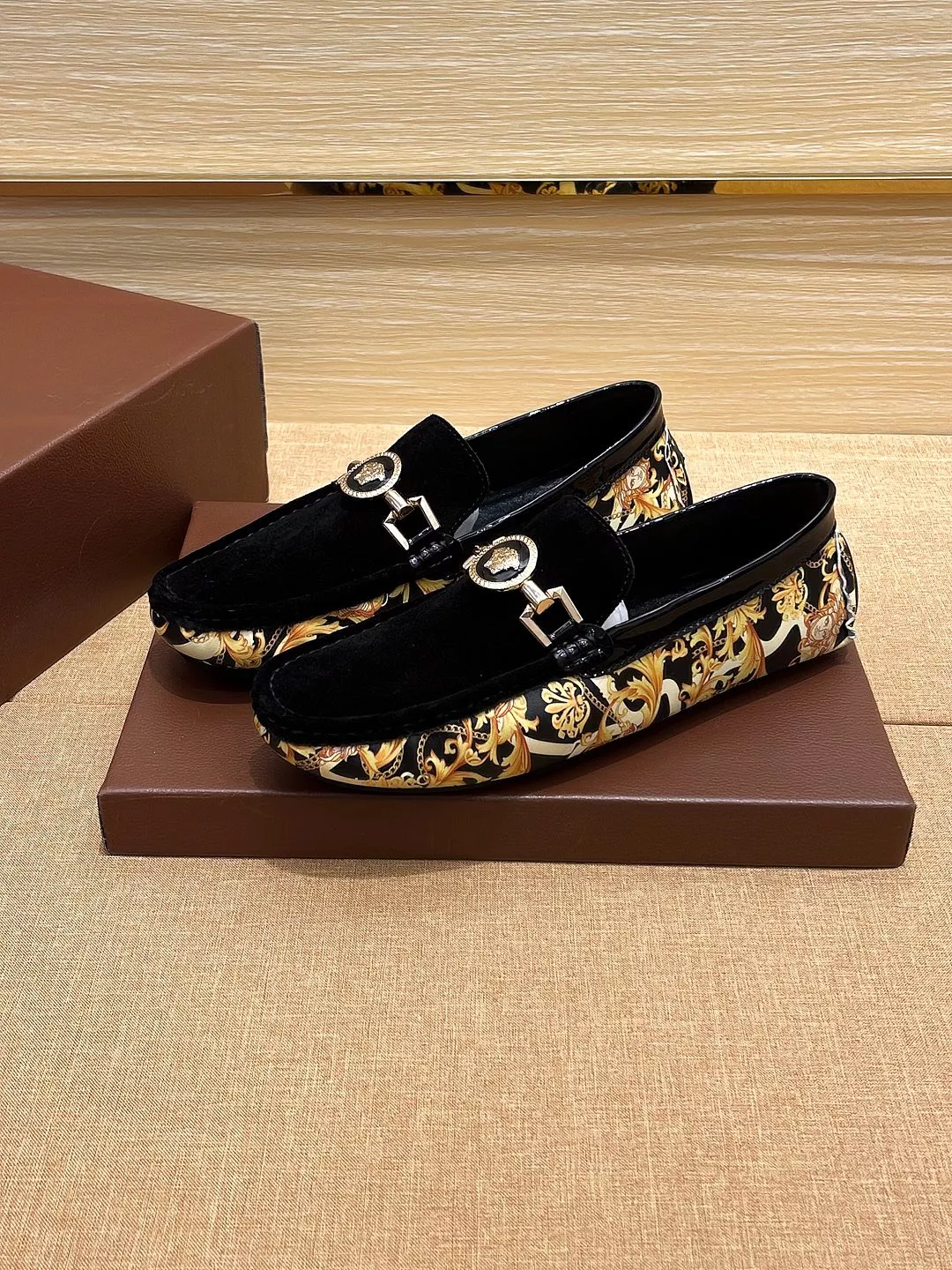 Cozy 4733 Versace Leather Shoes For Men