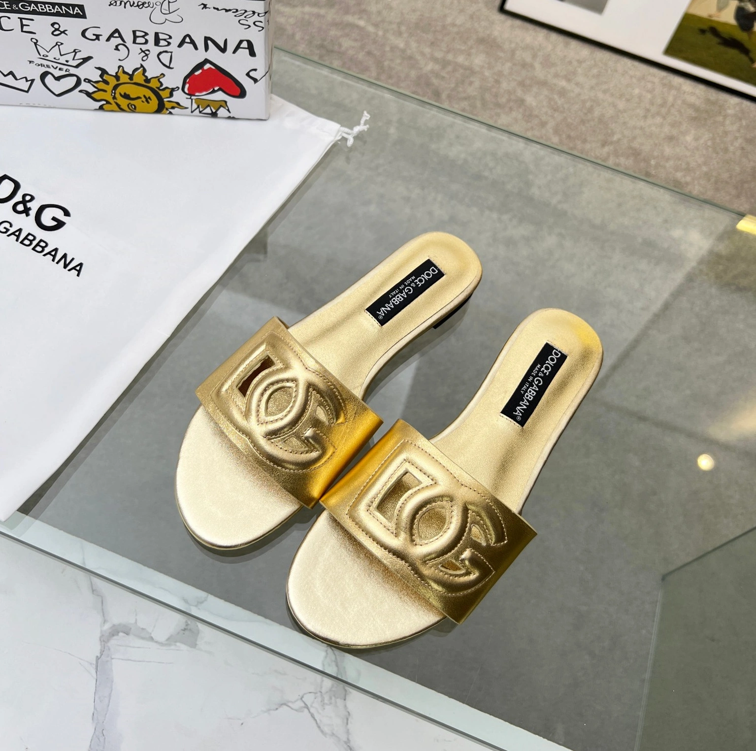 Cozy 6663 Dolce & Gabbana D&G Slippers For Women