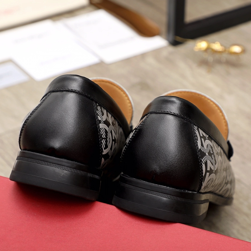 Cozy 7177 Ferragamo Leather Shoes For Men