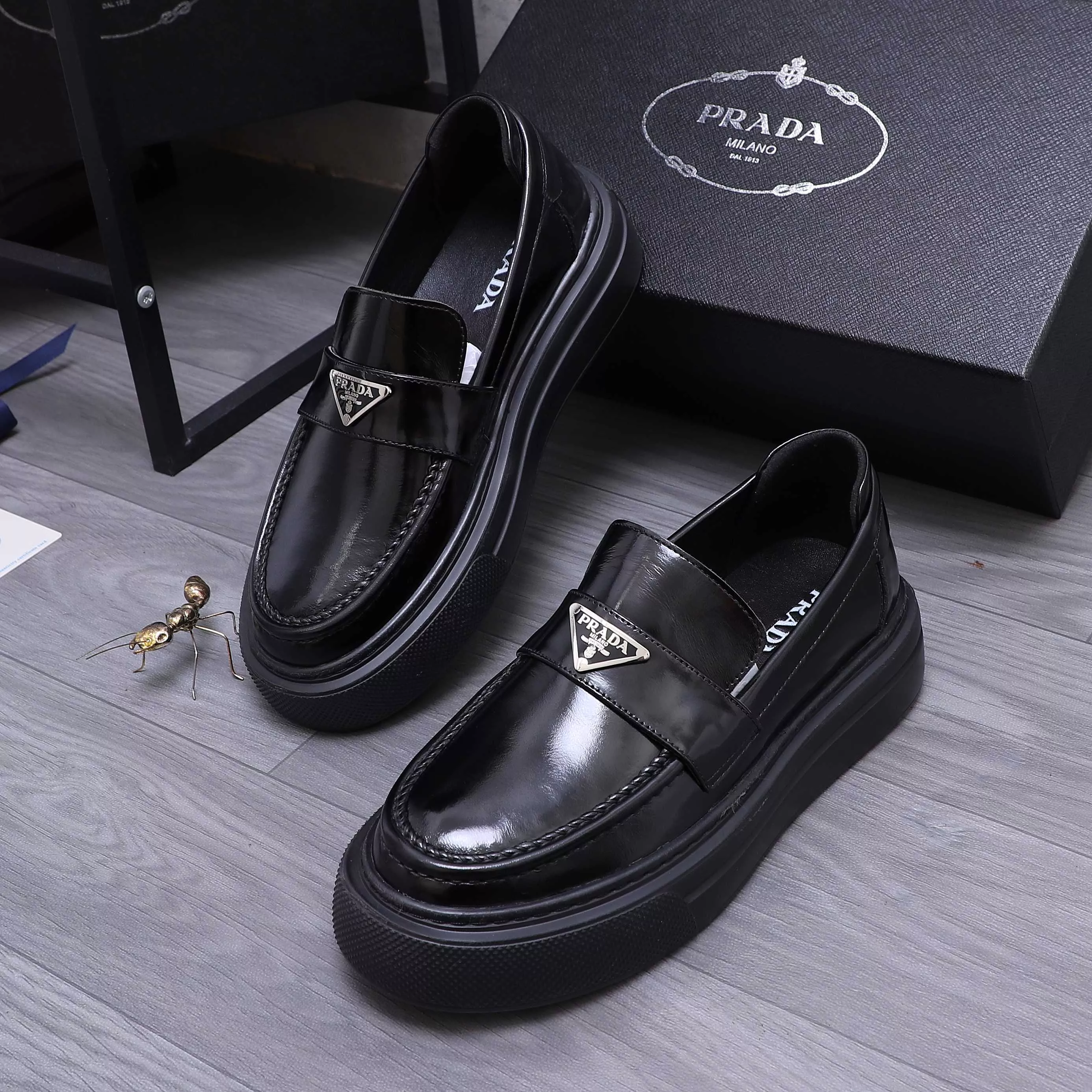 Cozy 7516 Prada Leather Shoes For Men