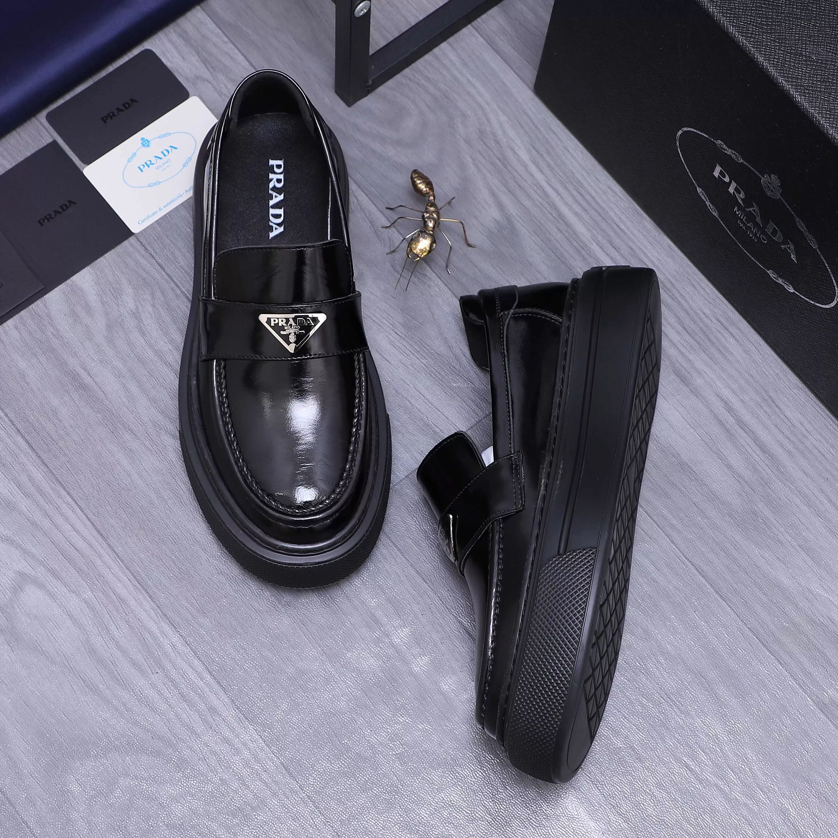 Cozy 7516 Prada Leather Shoes For Men