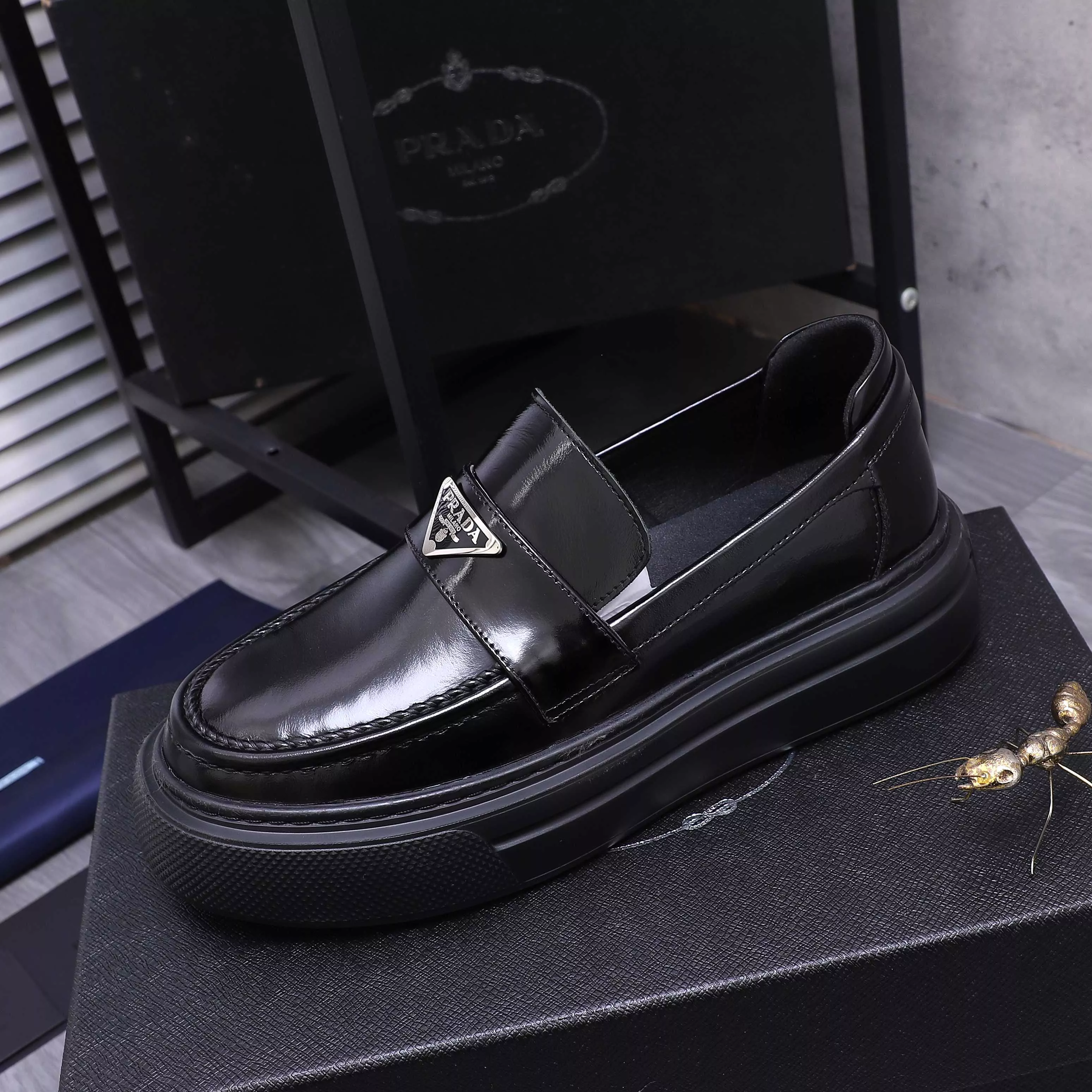 Cozy 7516 Prada Leather Shoes For Men