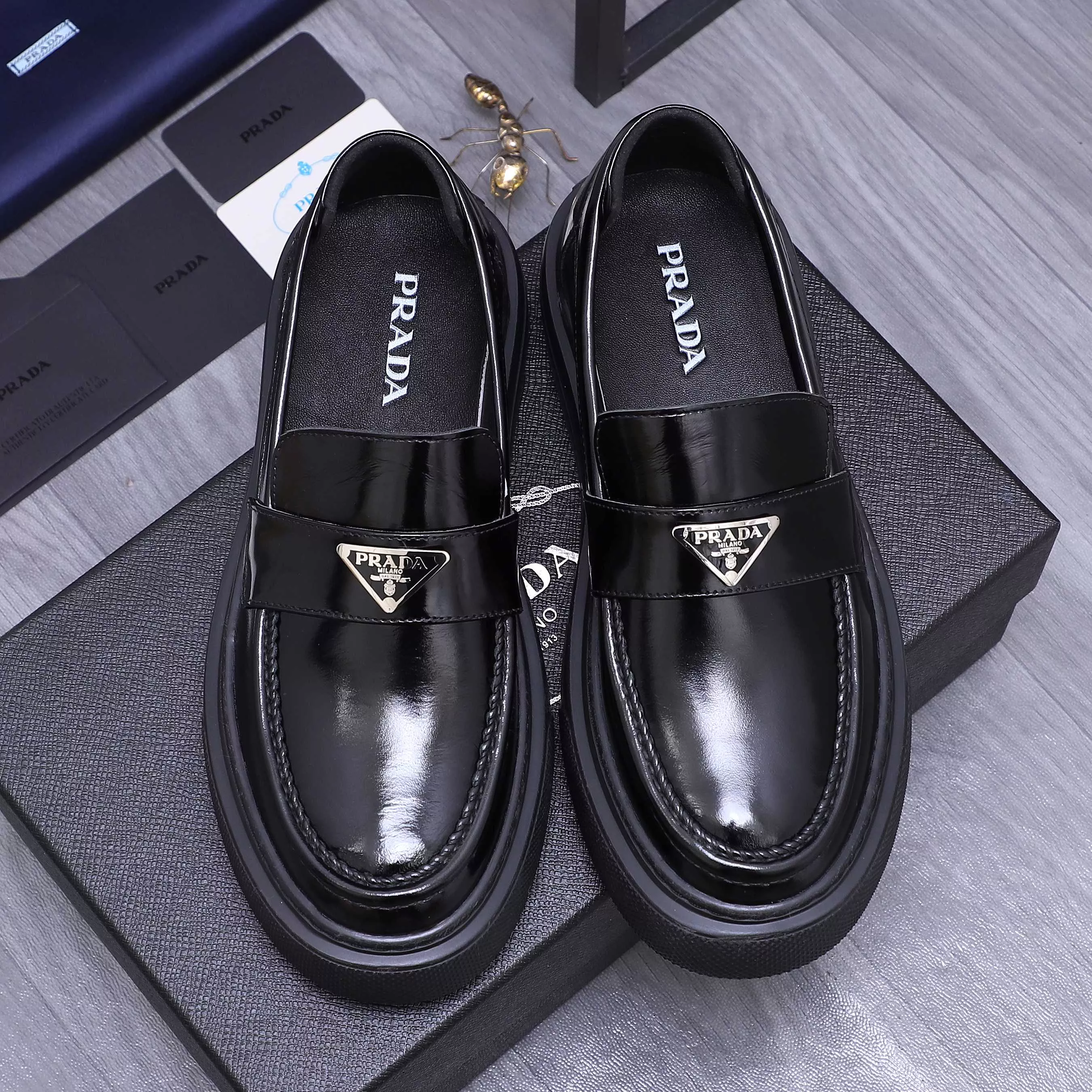 Cozy 7516 Prada Leather Shoes For Men