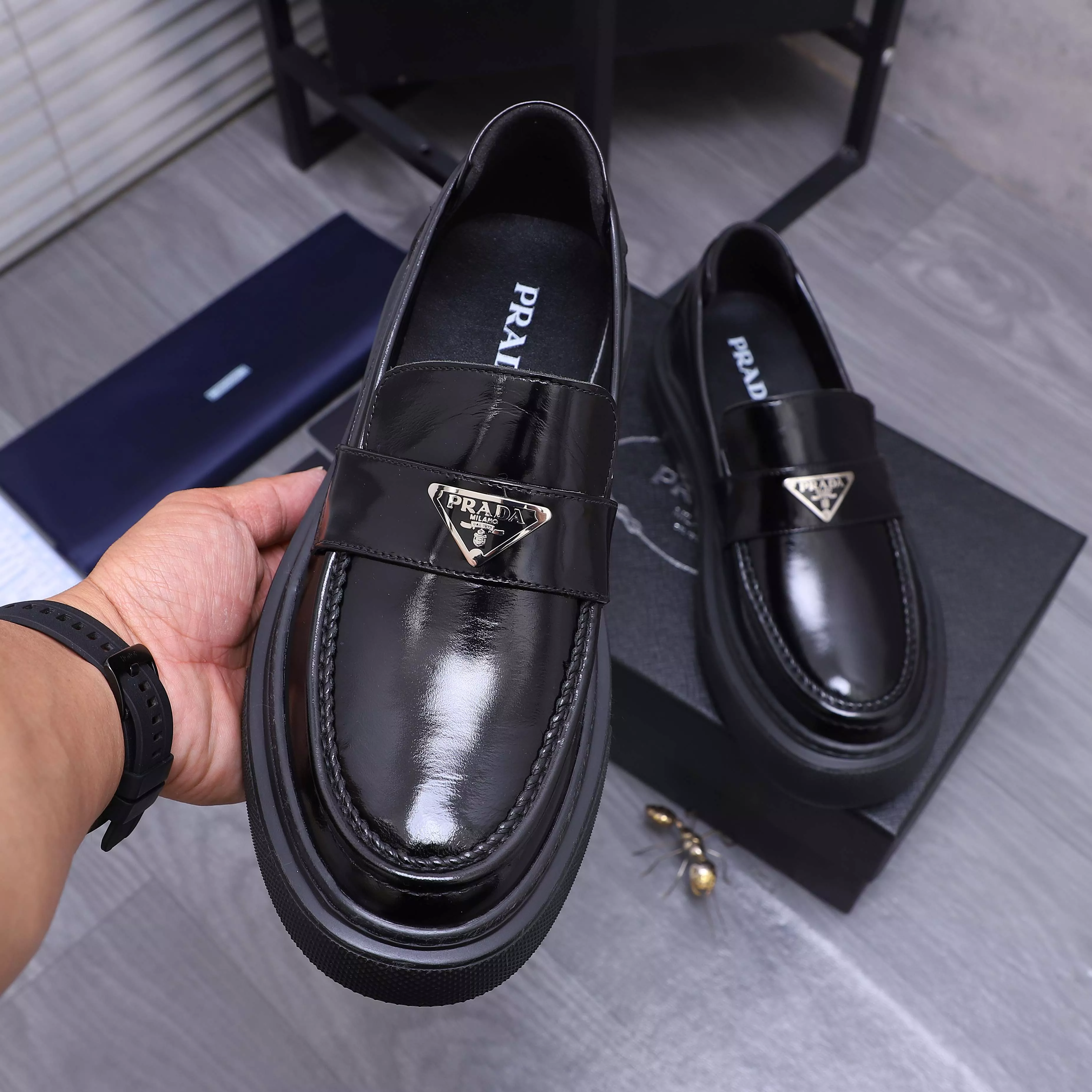 Cozy 7516 Prada Leather Shoes For Men