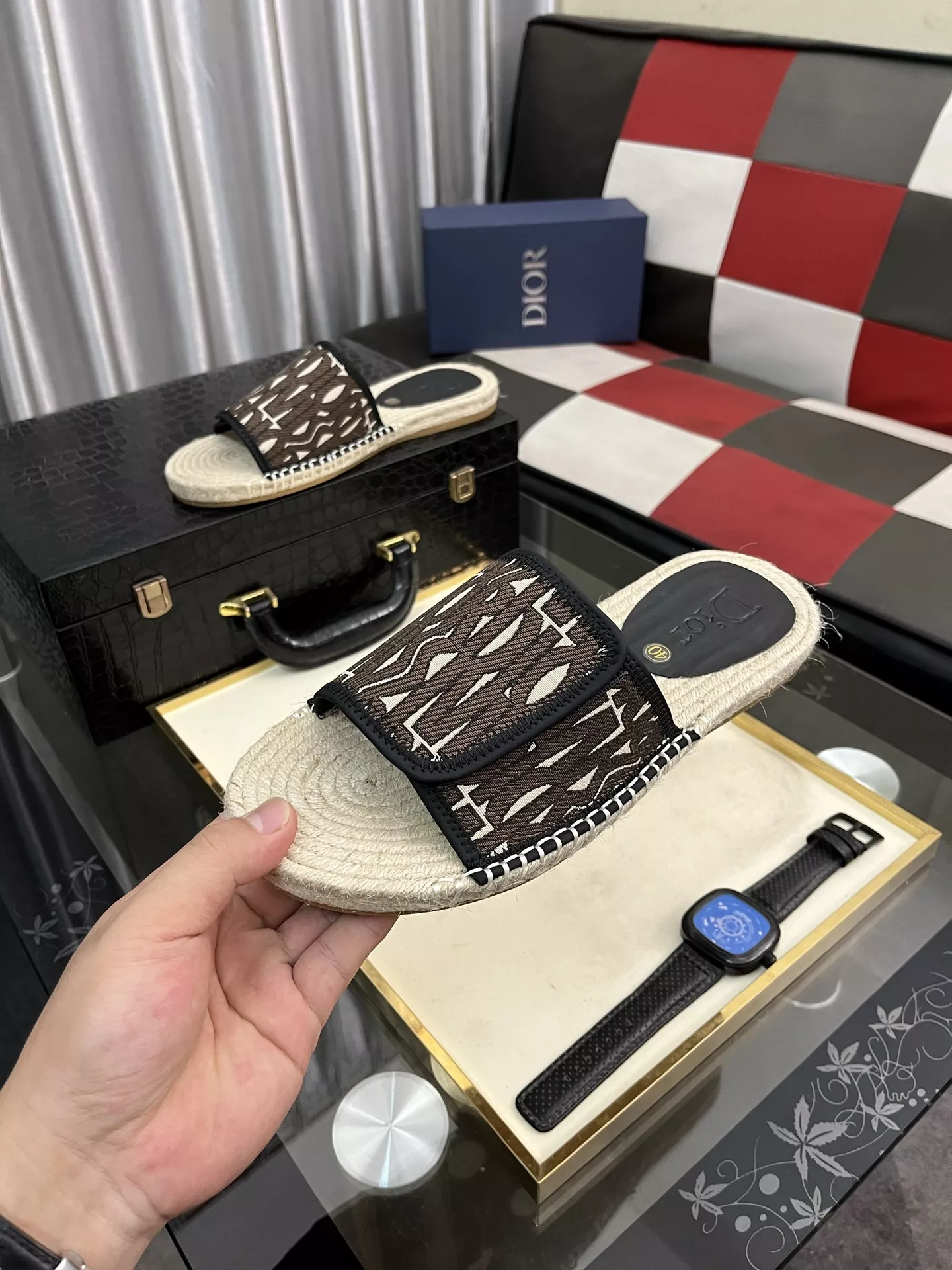 Cozy 8915 Christian Dior Slippers For Men