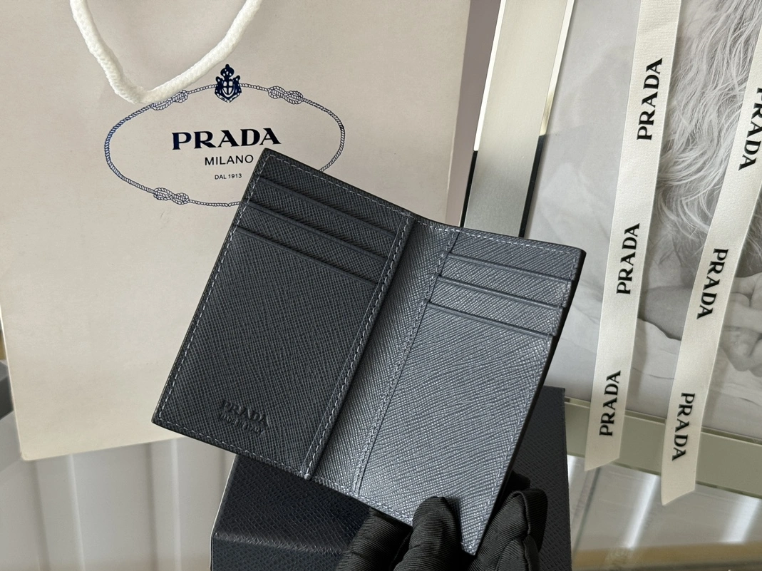 DailyWear 688 Prada AAA Quality Card Case In Navy
