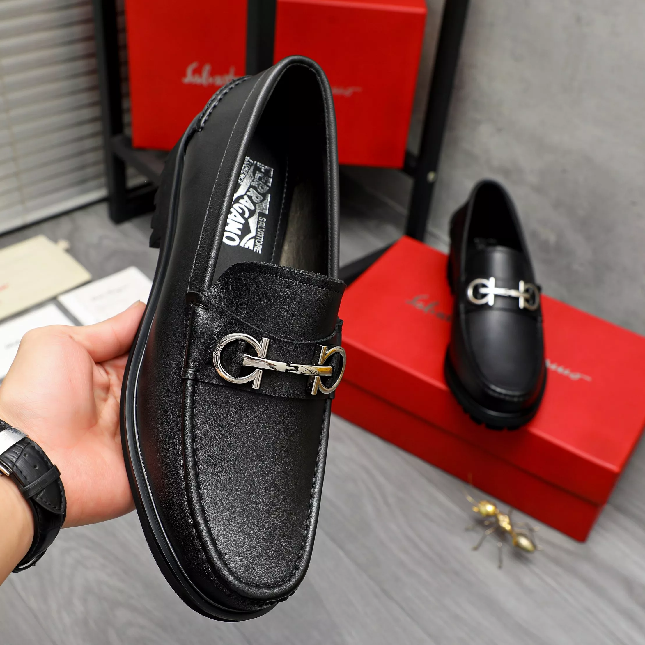 DailyWear 8889 Salvatore Ferragamo Leather Shoes For Men