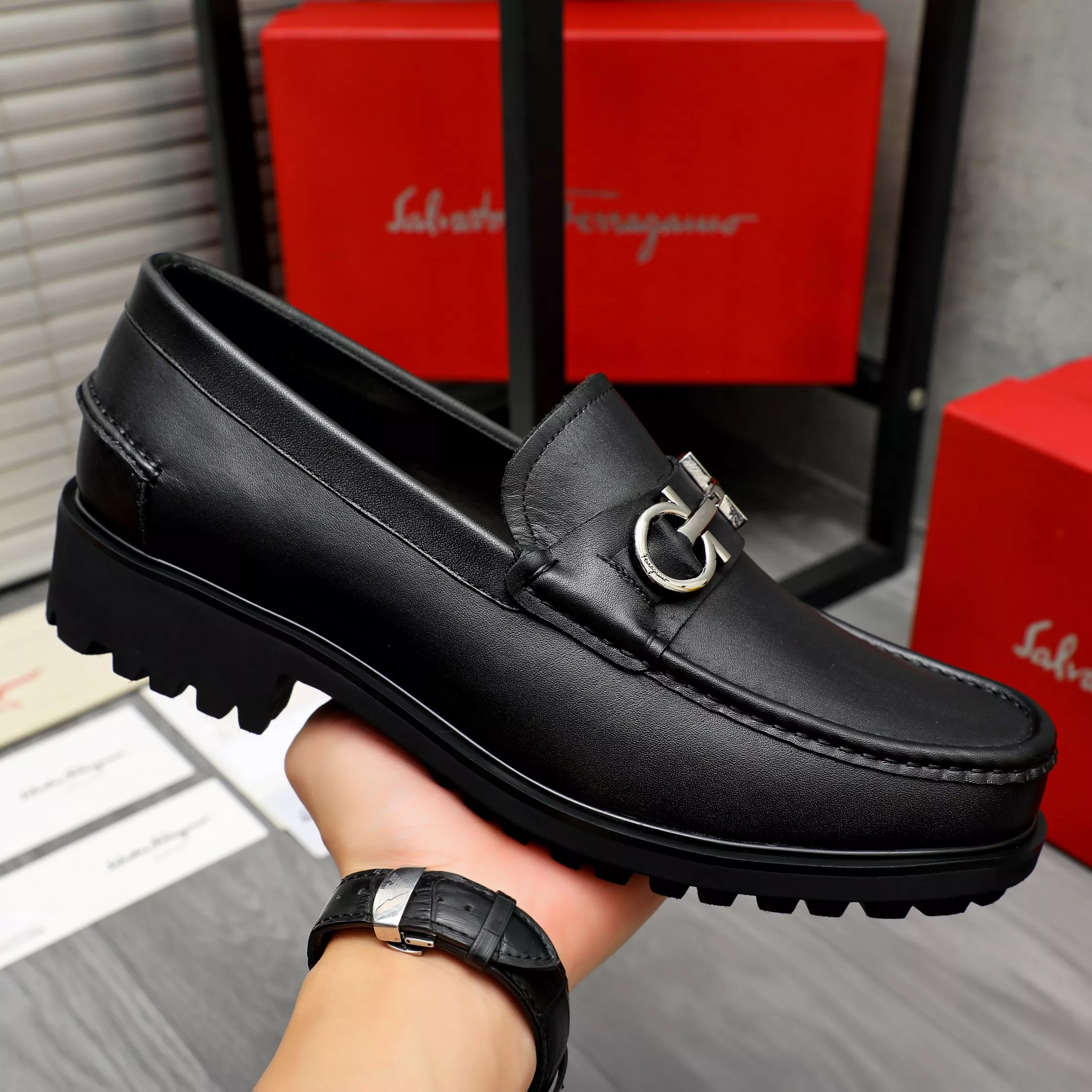 DailyWear 8889 Salvatore Ferragamo Leather Shoes For Men