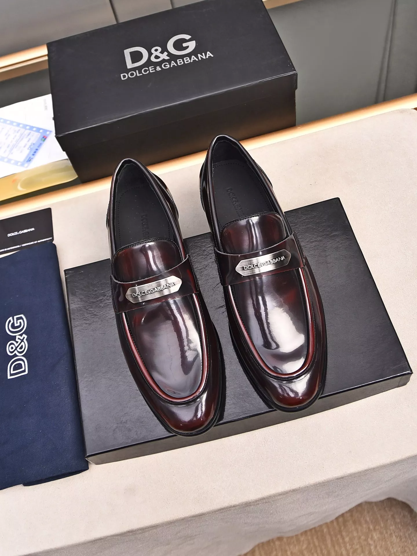 Dolce & Gabbana D&G Leather Shoes For Men Bright 4436